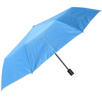 自动三折银胶布雨伞